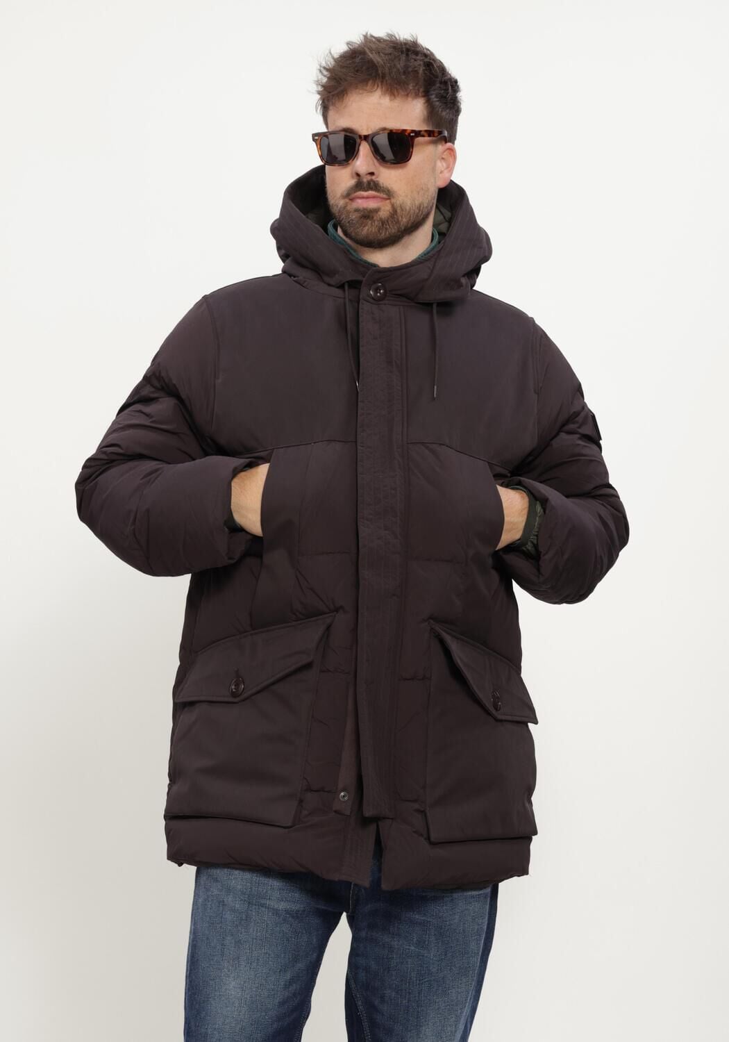 Bruine BUTCHER OF BLUE Jassen BARRETT PUFFER JACKET - large
