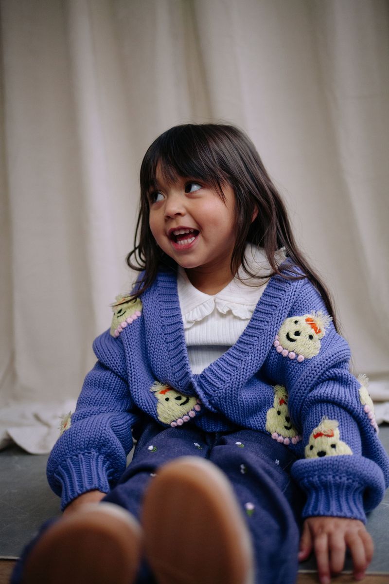 DAILY BRAT Pull LADY ARABELLA CARDIGAN en violet - large