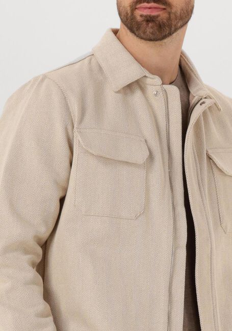 PROFUOMO Surchemise OVERSHIRT ZIP HERRINGBONE Écru - large