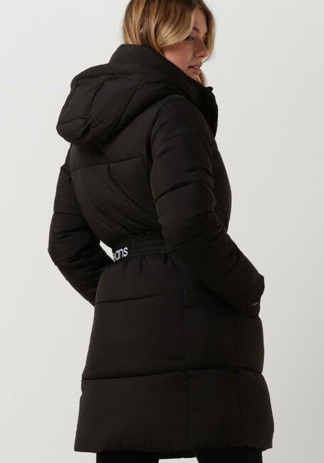 CALVIN KLEIN Veste matelassé LOGO BELT WAISTED LONG PUFFER en noir - large