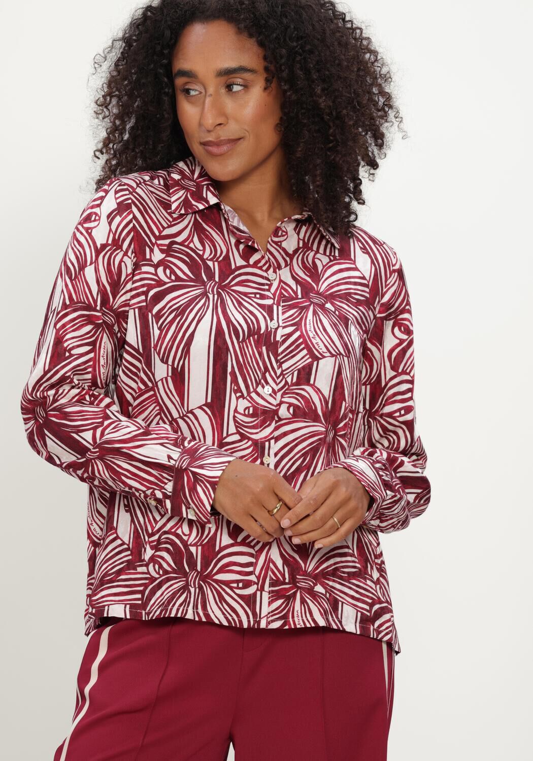 POM AMSTERDAM MILA RIBBON RED Blouses Bordeaux - large