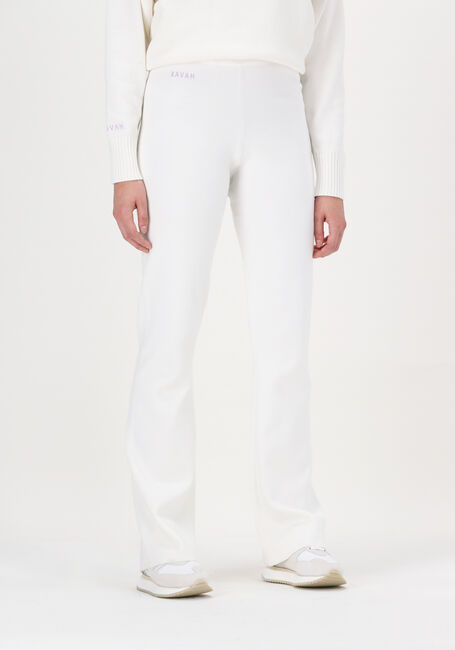 XAVAH Pantalon évasé HEAVY KNIT FLAIRPANT Blanc - large