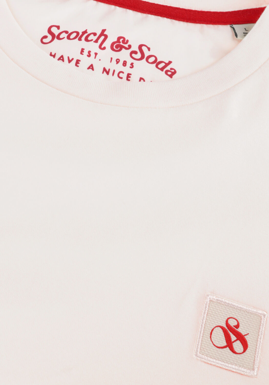 Witte SCOTCH & SODA T-shirt ESSENTIAL LOGO BADGE T-SHIRT - large