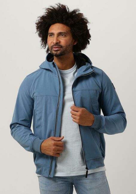 PUREWHITE Jack SOFTSHELL JACKET WITH RUBBERBADGE AT SLEEVES en bleu - large