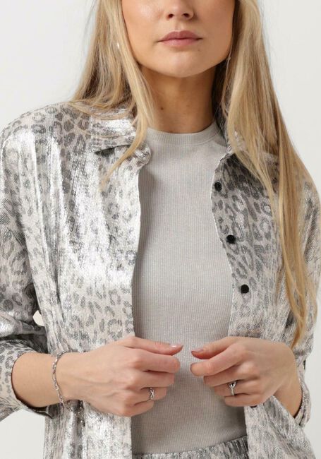 Zilveren ALIX THE LABEL  LADIES KNITTED LEOPARD BLOUSE - large