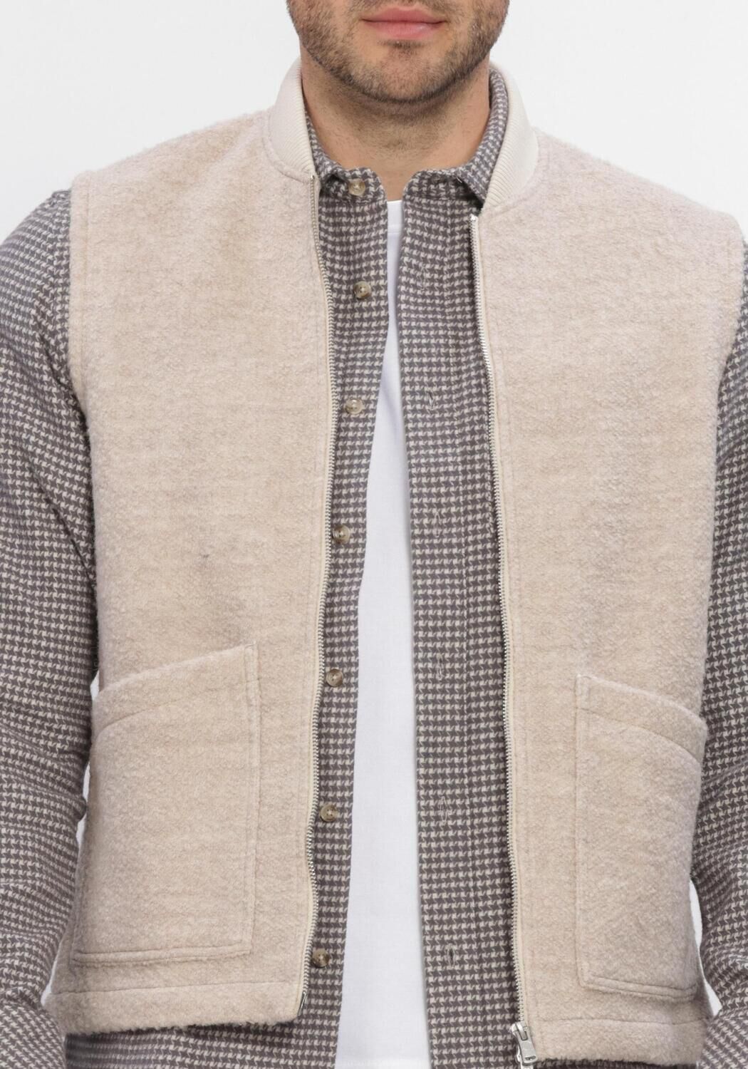 Beige DSTREZZED Bodywarmer DS_NILS TEDDY VEST - large