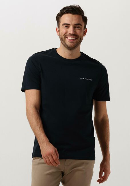 Donkerblauwe LYLE & SCOTT T-shirt EMBROIDERED T-SHIRT - large