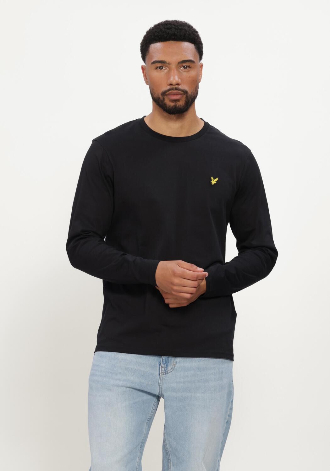 Zwarte LYLE & SCOTT T-shirt PLAIN L/S T-SHIRT - large
