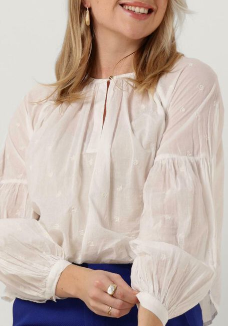 SCOTCH & SODA TIE FRONT EASY VOLUME DOBBY BLOUSE Blouses en blanc - large