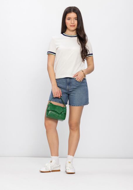 Ecru CALVIN KLEIN T-shirt SS CTN MONOGRAM STRIPE TRIM TEE - large