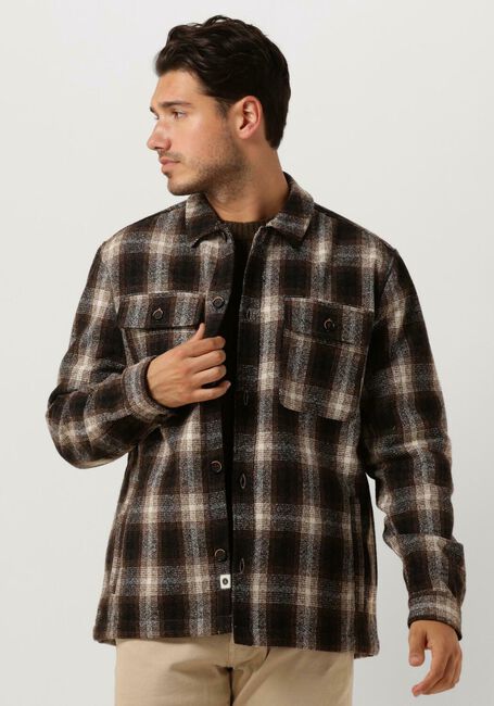 Bruine ANERKJENDT Overshirt AKLION HEAVY CHECK OVERSHIRT - large