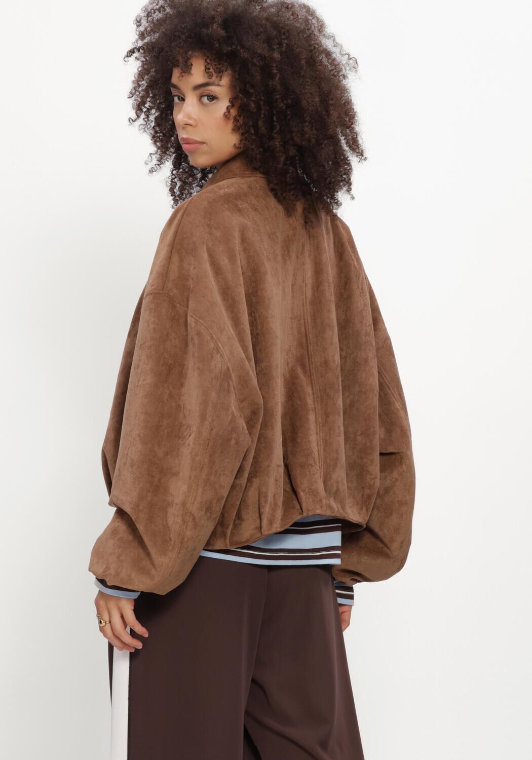CATWALK JUNKIE Jack FAUX SUEDE JACKET en marron - large