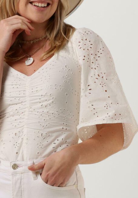 SCOTCH & SODA Haut RUCHED FRONT FLUTTER SLEEVE TOP en blanc - large