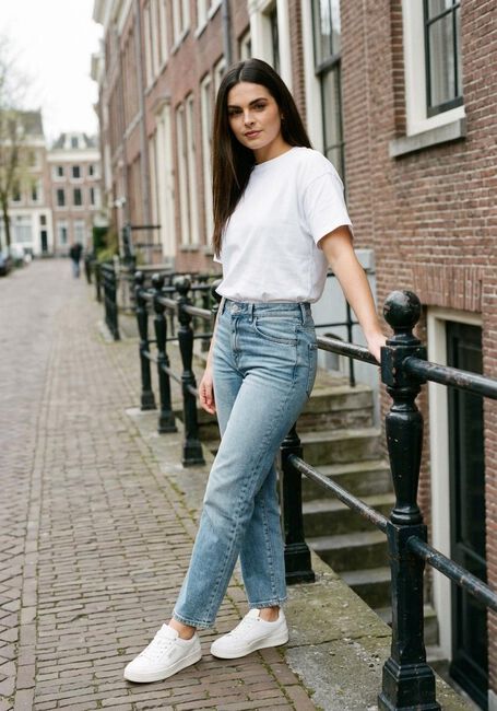 Lichtblauwe G-STAR RAW Straight leg jeans VIKTORIA HIGH STRAIGHT WMN - large