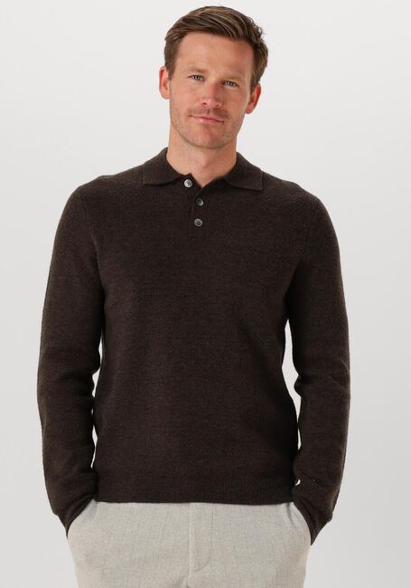 PROFUOMO Polo POLO LS SNOW en marron - large