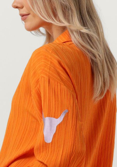 ALIX THE LABEL LADIES WOVEN KRINKLE BLOUSE Blouses en orange - large
