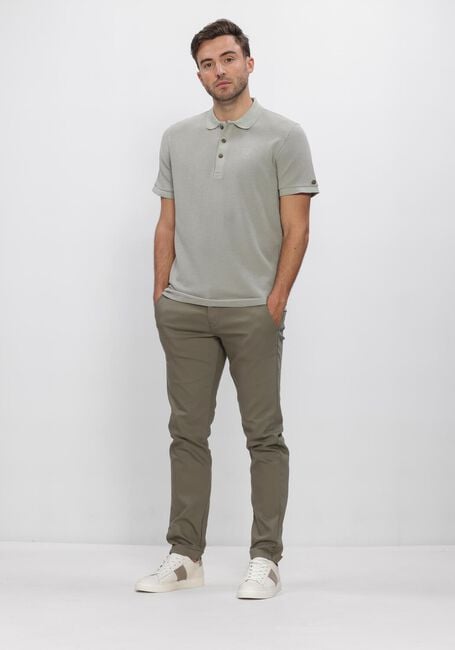 Lichtblauwe CAST IRON Polo REGULAR FIT TWO TONE WAFFLE - large