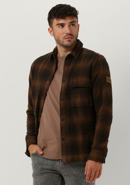 CALVIN KLEIN Surchemise BLURRED CHECK INDOOR OVERSHIRT en marron - large