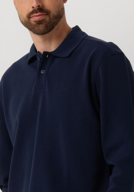 BOSS ORANGE Polo PATEMPESTO LONG Bleu foncé - large