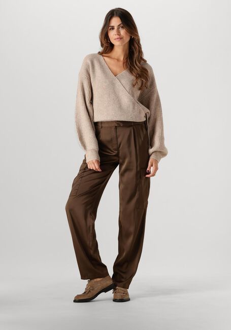 ANOTHER LABEL Gilet ABBY KNITTED CARDIGAN en beige - large