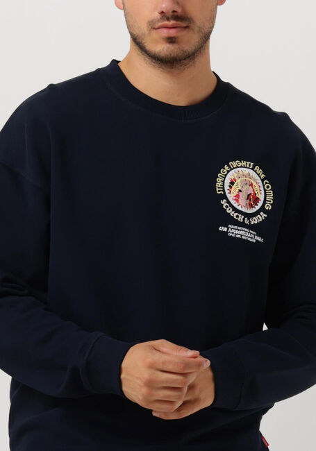 SCOTCH & SODA Chandail FESTIVAL AW SWEATSHIRT Bleu foncé - large
