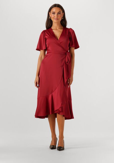 Rode Y.A.S. Midi jurk YASTHEA 2/4 MIDI WRAP DRESS S. - large