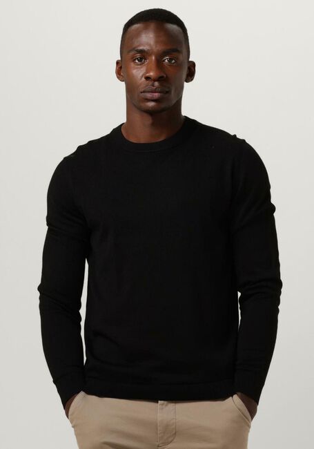 SELECTED HOMME Pull SLHTOWN MERINO COOLMAX KNIT CREW en noir - large