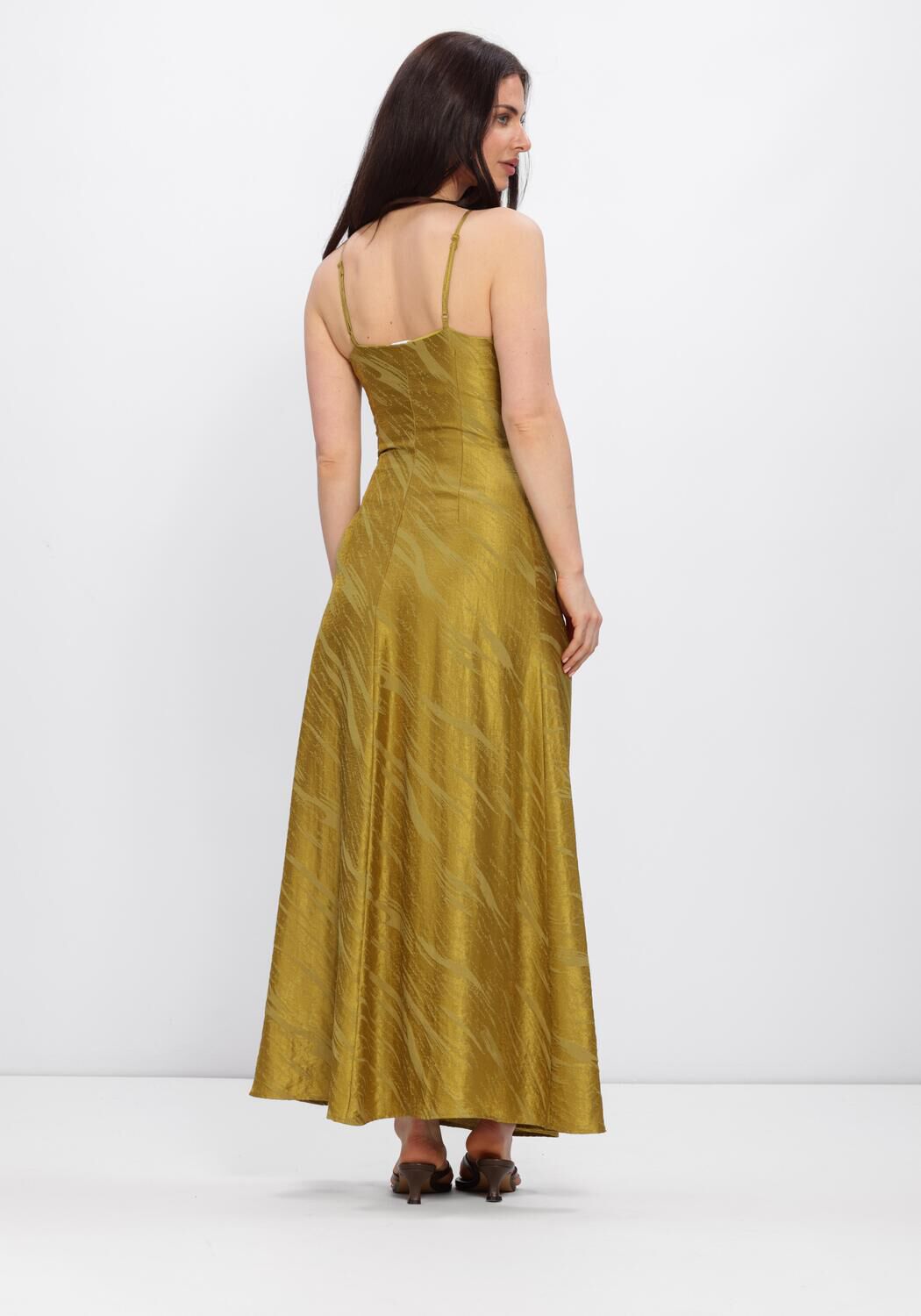 Gele Y.A.S. Maxi jurk YASWIMMA LONG HALTERNECK - large