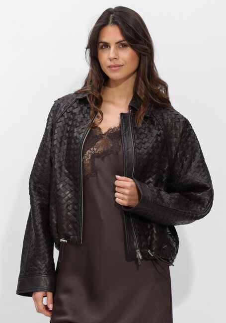 SECOND FEMALE Jack VERMONT LEATHER JACKET en marron - large