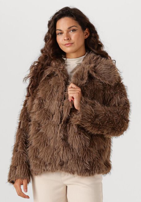 AIMEE THE LABEL Manteau en fausse fourrure WILLEM en marron - large