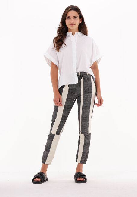 10DAYS Pantalon de jogging CROPPED JOGGER BLOCK STRIPE Écru - large