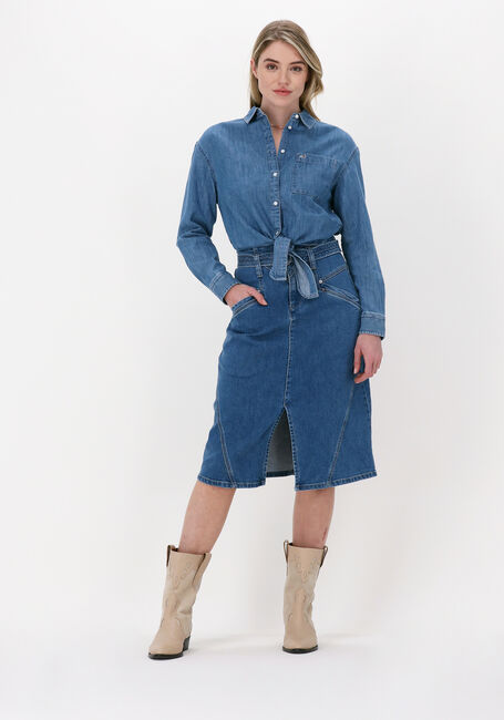 Blauwe TOMMY JEANS  TJW FRONT TIE CHAMBRAY SHIRT - large