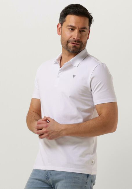 Witte PUREWHITE Polo POLO WITH BUTTON PLACKET AND SMALL PRINT ON CHEST - large