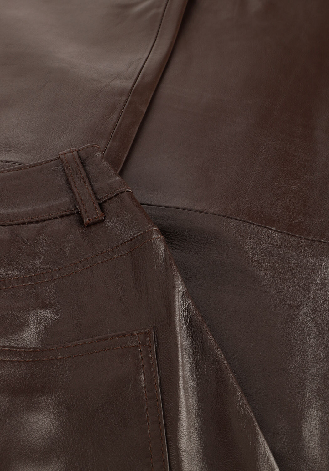 ROUGE EDIT ROUCAMDEN RW S/F LEATHER TROUSERS Pantalons en marron - large