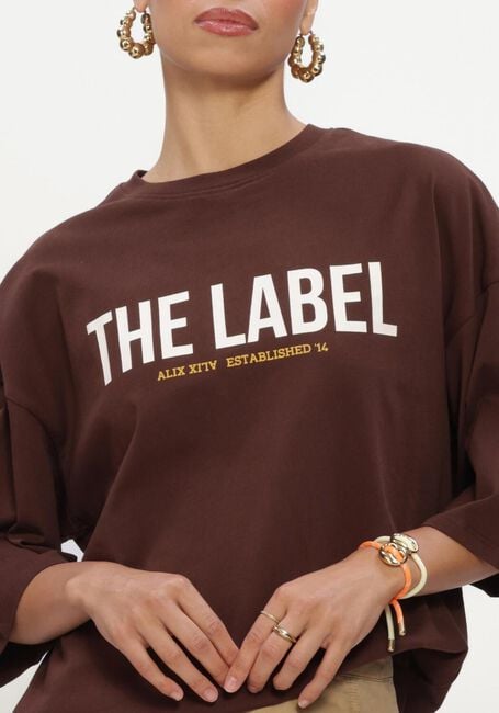 ALIX THE LABEL LADIES KNITTED THE LABEL OVERSIZED T-SHIRT Hauts & T-shirts en marron - large