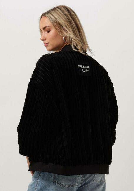 ALIX THE LABEL Jack LADIES WOVEN RIB FUR BOMBER JACKET en noir - large