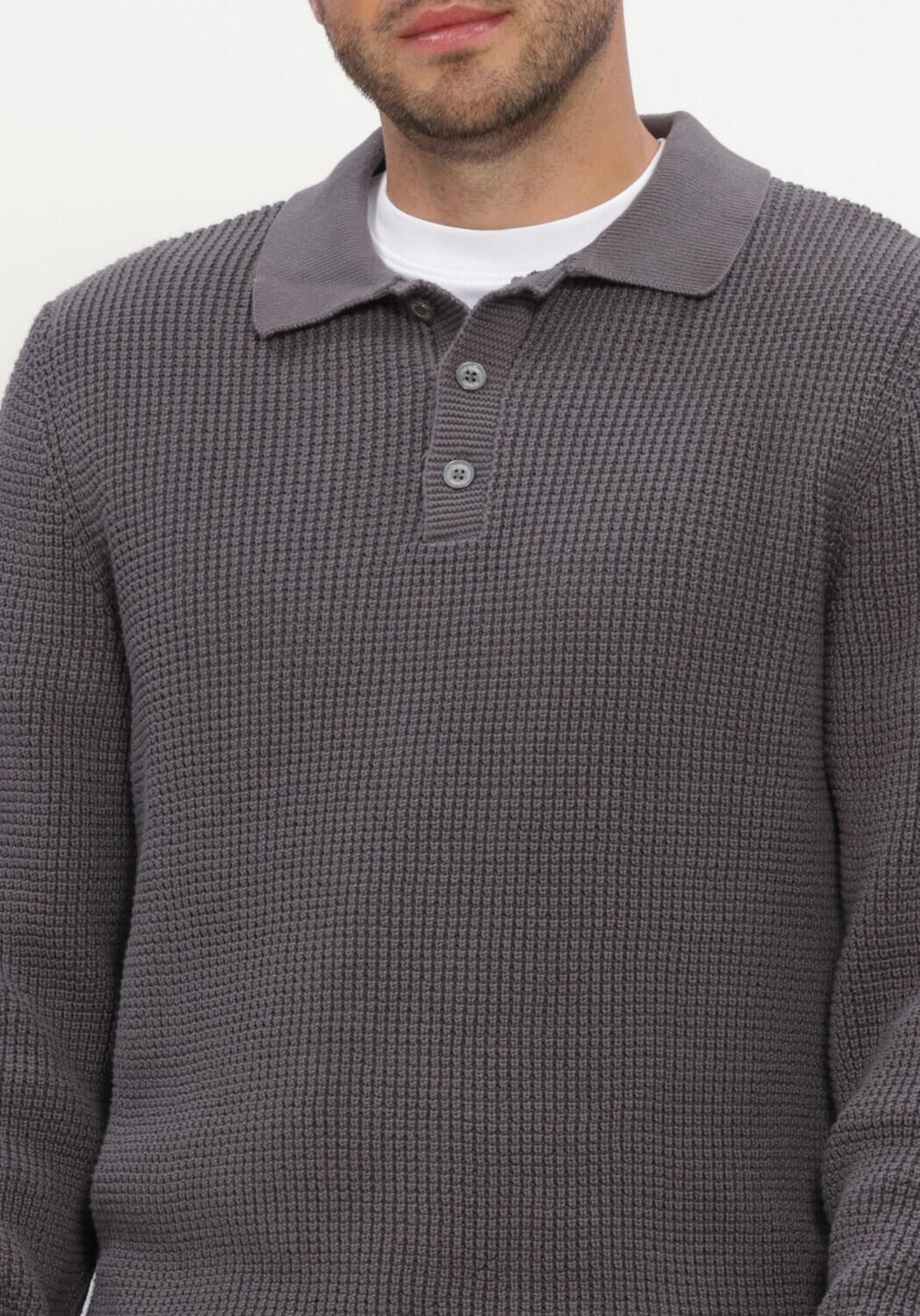 JC RAGS Pull POLO LONG SLEEVE EFE Gris fonc&eacute; - large