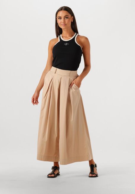 SUMMUM Pantalon large CULOTTE LT WT STRETCH POPLIN en beige - large