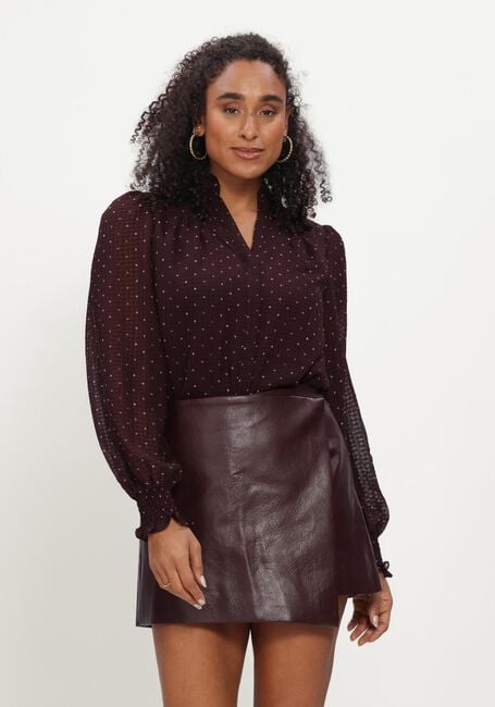 Bordeaux NEO NOIR  ASTRIDA DOTTED BLOUSE - large