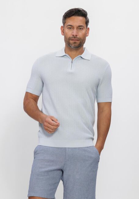 SELECTED MEN SLHCRAN SS KNIT STRUCTURE ZIP  POLO NOOS Polos & T-Shirts en bleu - large