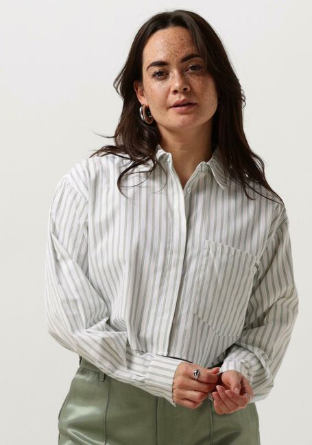Witte COLOURFUL REBEL  ALIYA STRIPED CROPPED  BLOUSE - large