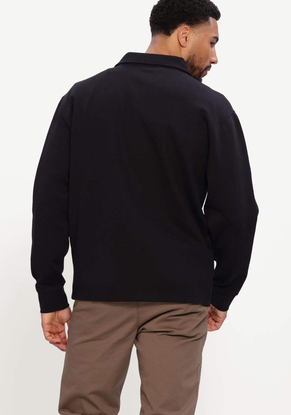 Zwarte SELECTED MEN Trui SLHTOM SOFT FULL ZIP SWEAT NOOS - large
