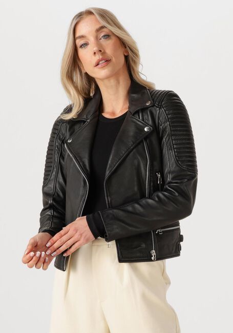 GOOSECRAFT Veste en cuir BIKER116 en noir - large