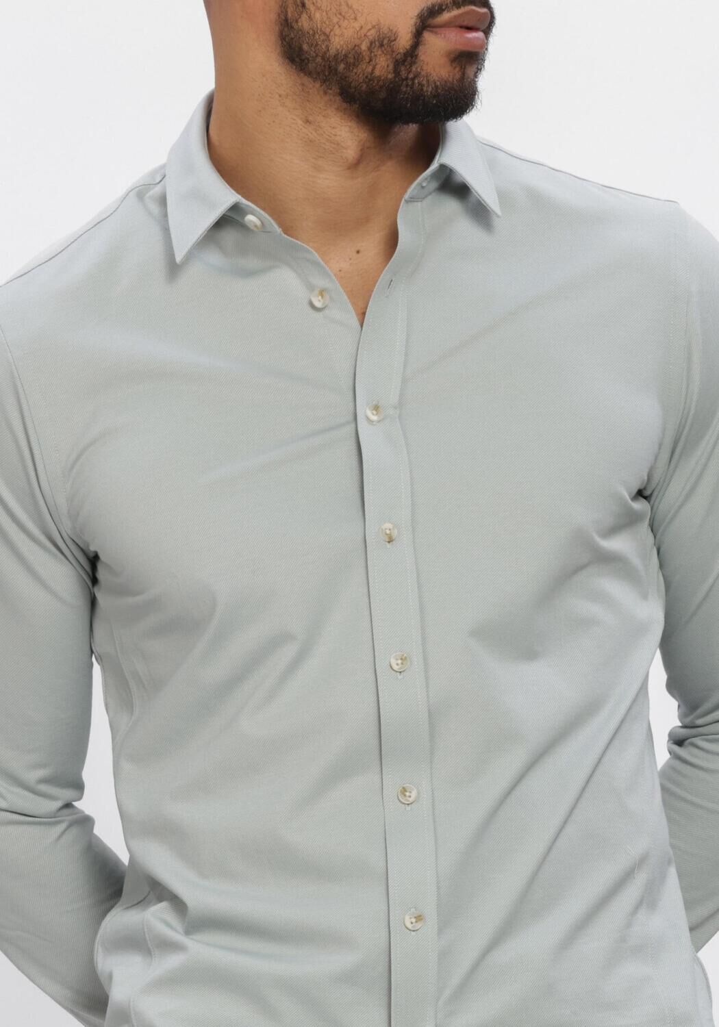 Lichtblauwe CAST IRON Casual overhemd CF TECH TWILL JERSEY - large