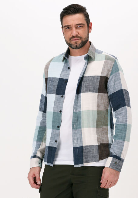 Groene CAST IRON Casual overhemd LONG SLEEVE SHIRT BOLD CHECK SLUB COTTON - large