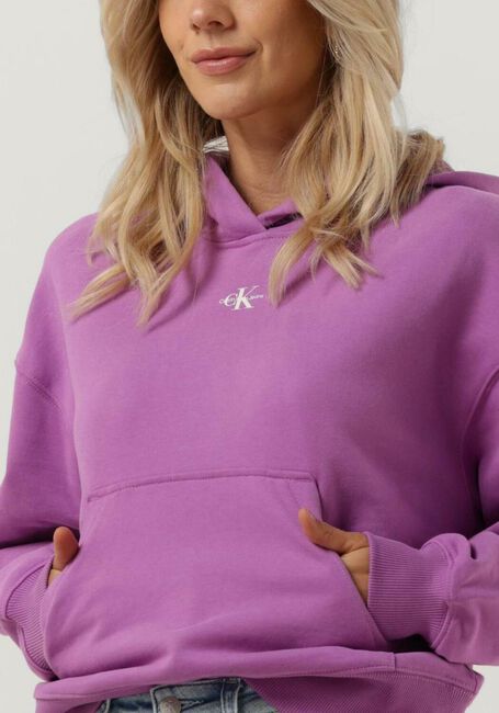 CALVIN KLEIN Chandail MICRO MONOLOGO HOODIE Lilas - large