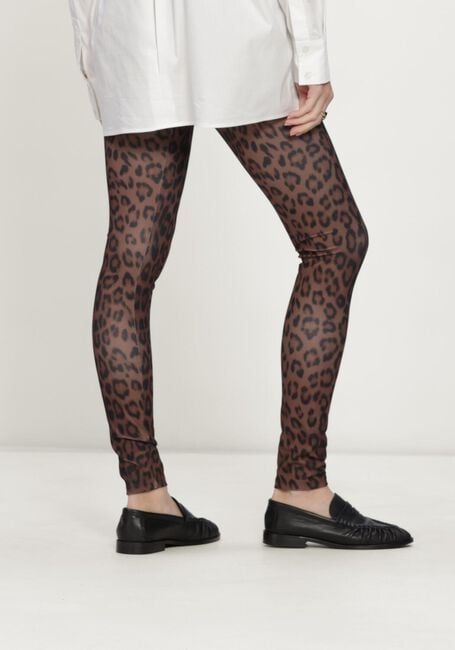ALIX THE LABEL Legging LADIES KNITTED LEOPARD LEGGING en marron - large