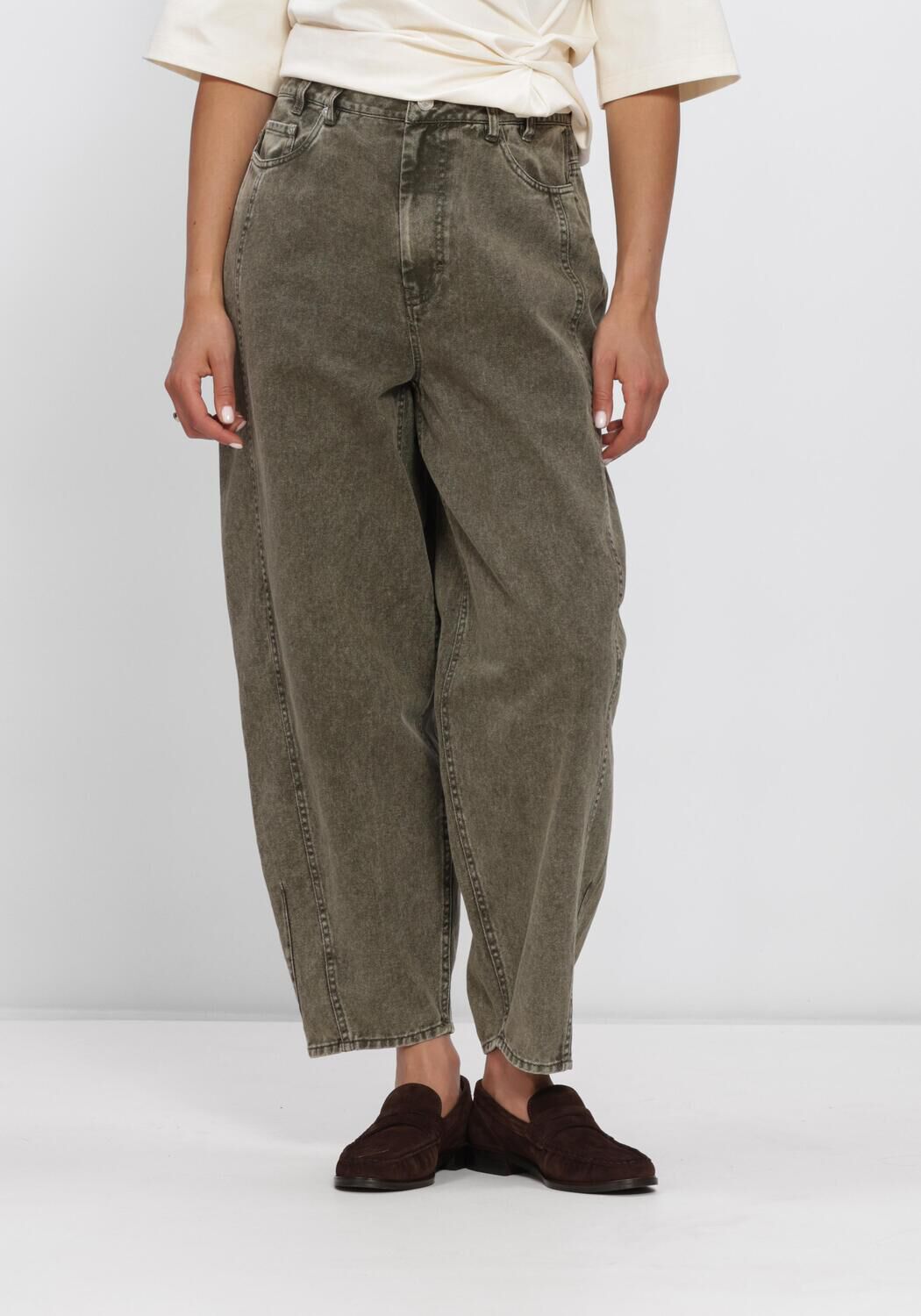 Groene SECOND FEMALE Jeans JAYE DENIM BARREL JEANS - large