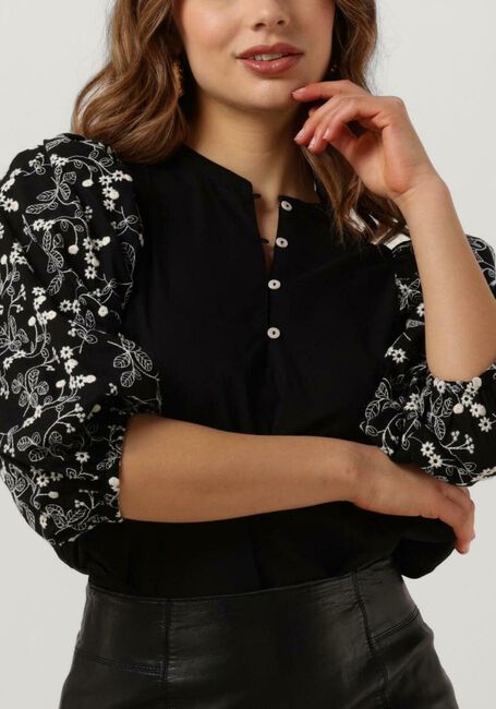SUMMUM SHIRT COTTON EMBROIDERED Blouses en noir - large
