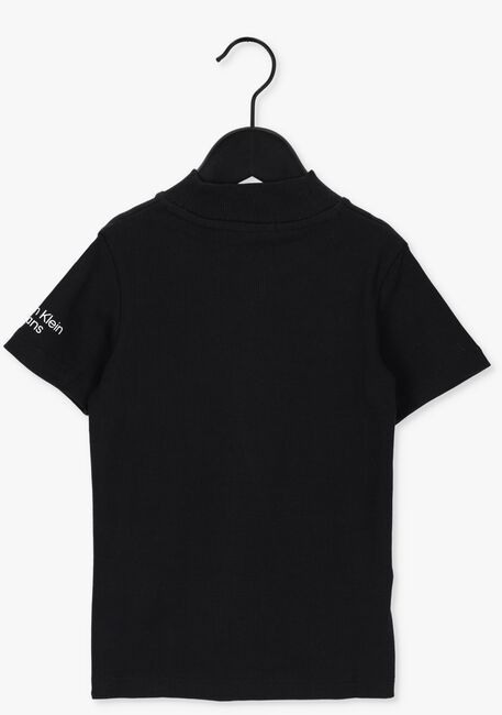 Zwarte CALVIN KLEIN T-shirt MOCK NECK RIB TOP - large